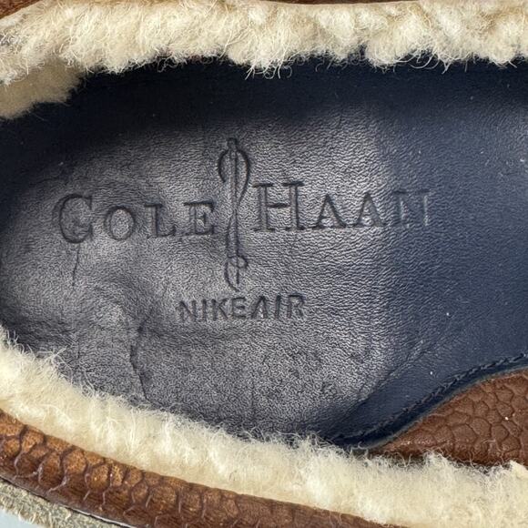Cole Haan Air Grant Sherpa Lined Brown Leather Driving Mocs Slip On Men Sz 9.5 main image 7